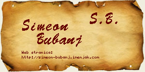 Simeon Bubanj vizit kartica